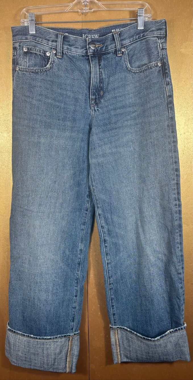 J.Crew ‘84 low rise wide leg cuffed hem denim jeans size 27